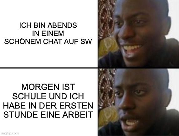 ICH BIN ABENDS
IN EINEM
SCHÖNEM CHAT AUF SW
MORGEN IST
SCHULE UND ICH
HABE IN DER ERSTEN
STUNDE EINE ARBEIT
9
