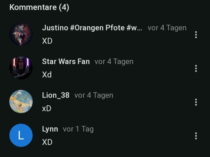 Kommentare (4)
L
Justino #Orangen Pfote #w... vor 4 Tagen
XD
Star Wars Fan vor 4 Tagen
Xd
Lion 38 vor 4 Tagen
xD
Lynn vor 1 Tag
XD