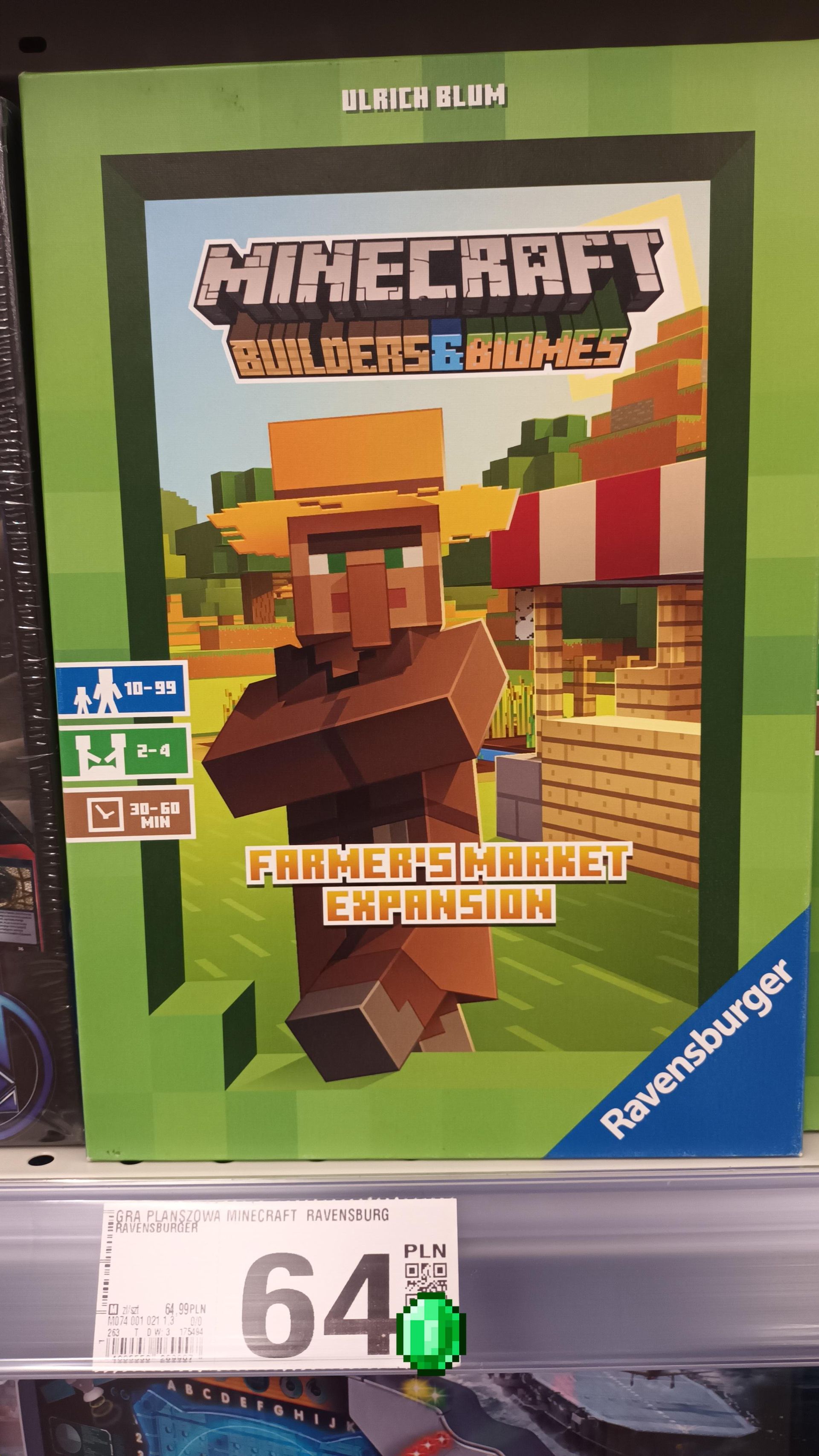 H
10-99
2-4
ULRICH BLUM
MINECRAFT
BUILDERS&BIDHES
30-60
MIN
FARMER'S MARKET
EXPANSION
GRA PLANSZOWA MINECRAFT RAVENSBURG
RAVENSBURGER
64.99 PLN
M074 001 021 1.3 0/0
263
T DW: 3 175494
64
PLN
623721
ABCDEFGHIJK
Ravensburger