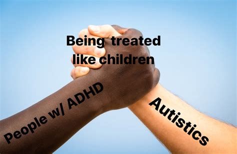 Being treated
like children
People w/ ADHD
Autistics