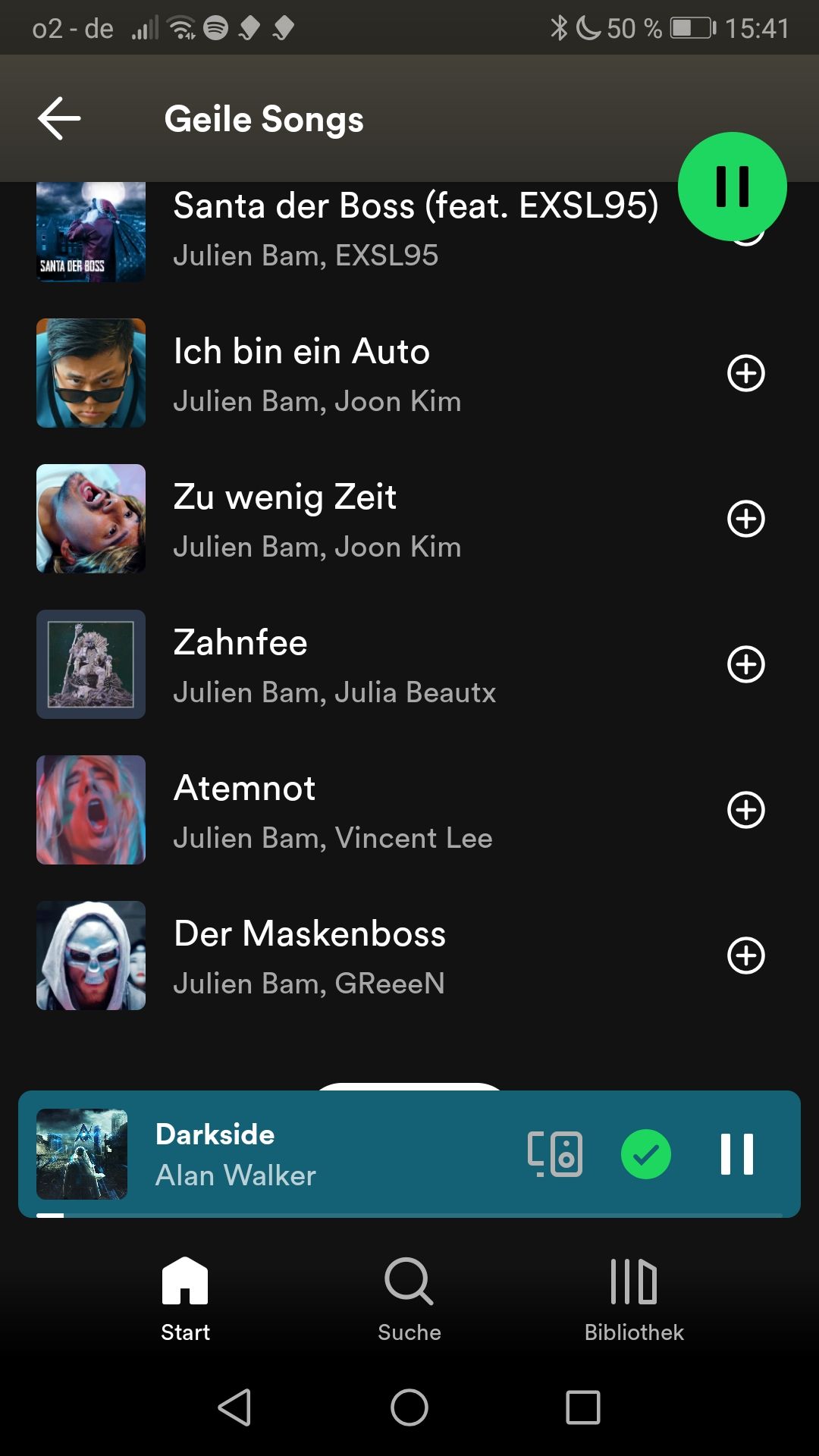 02-del
←
Geile Songs
SANTA DER BOSS
* 50%
15:41
Santa der Boss (feat. EXSL95)
Julien Bam, EXSL95
Ich bin ein Auto
(+)
Julien Bam, Joon Kim
Zu wenig Zeit
(+)
Julien Bam, Joon Kim
Zahnfee
(+)
Julien Bam, Julia Beautx
Atemnot
(+)
Julien Bam, Vincent Lee
Der Maskenboss
(+)
Julien Bam, GReeeN
Darkside
Alan Walker
Q
Start
Suche
נון
Bibliothek