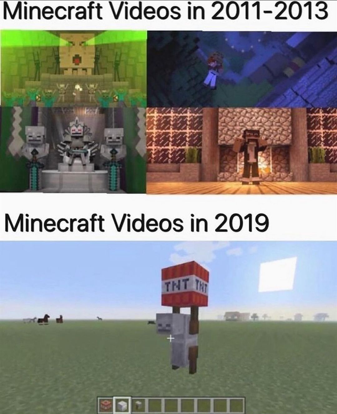 Minecraft Videos in 2011-2013
Minecraft Videos in 2019
THT
THI