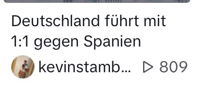 Deutschland führt mit
1:1 gegen Spanien
kevinstamb... ▷ 809