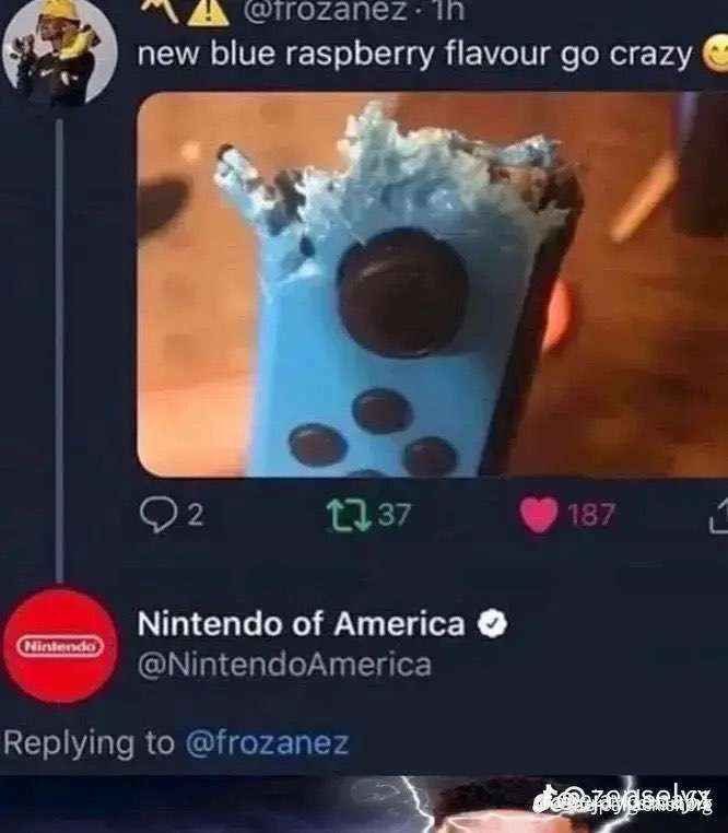 @frozanez.1h
new blue raspberry flavour go crazy
2
1737
Nintendo
Nintendo of America →
@NintendoAmerica
Replying to @frozanez
187
Lux