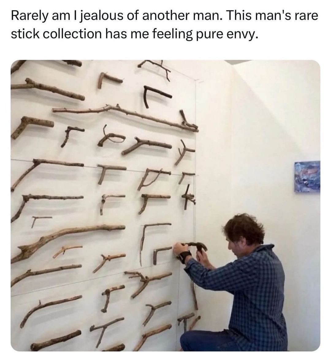 Rarely am I jealous of another man. This man's rare
stick collection has me feeling pure envy.