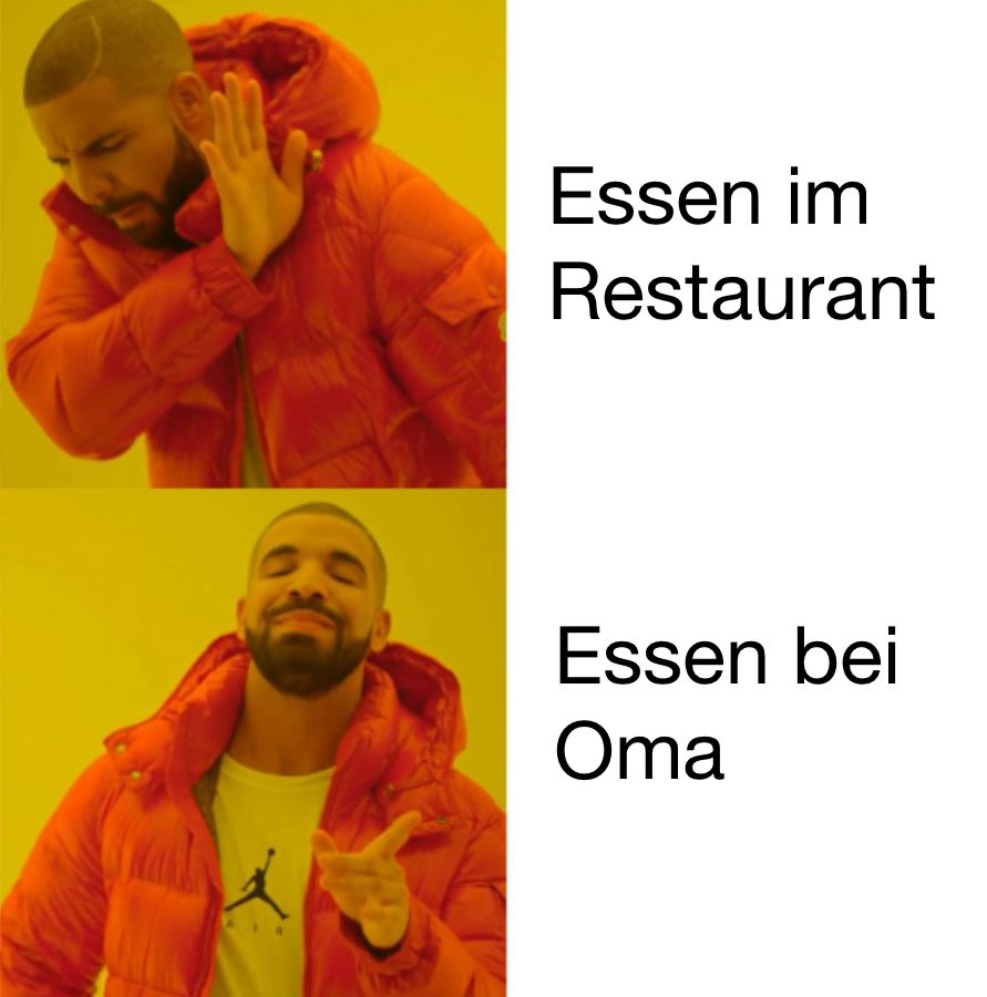 Essen im
Restaurant
Essen bei
Oma