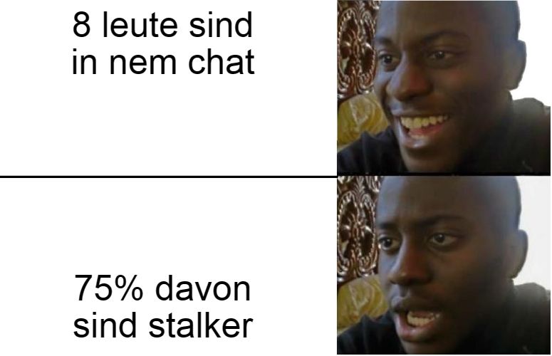 8 leute sind
in nem chat
75% davon
sind stalker