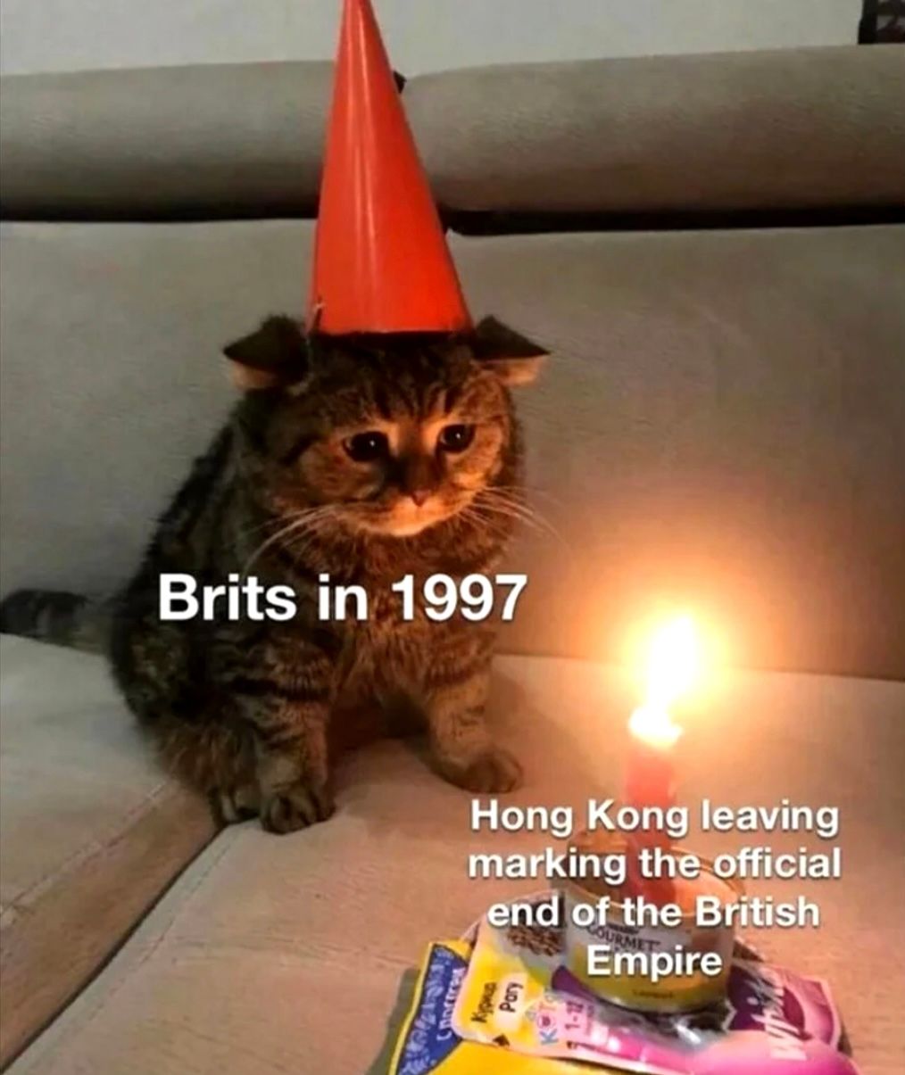 Brits in 1997
Hong Kong leaving
marking the official
end of the British
Empire