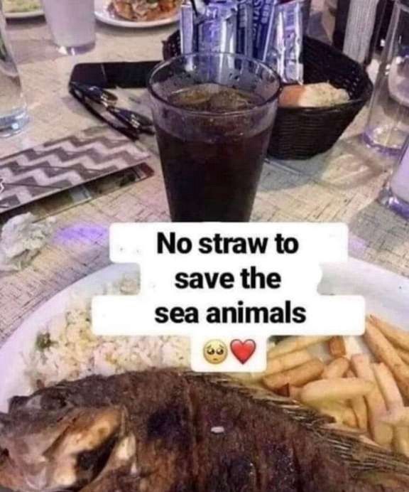 No straw to
save the
sea animals