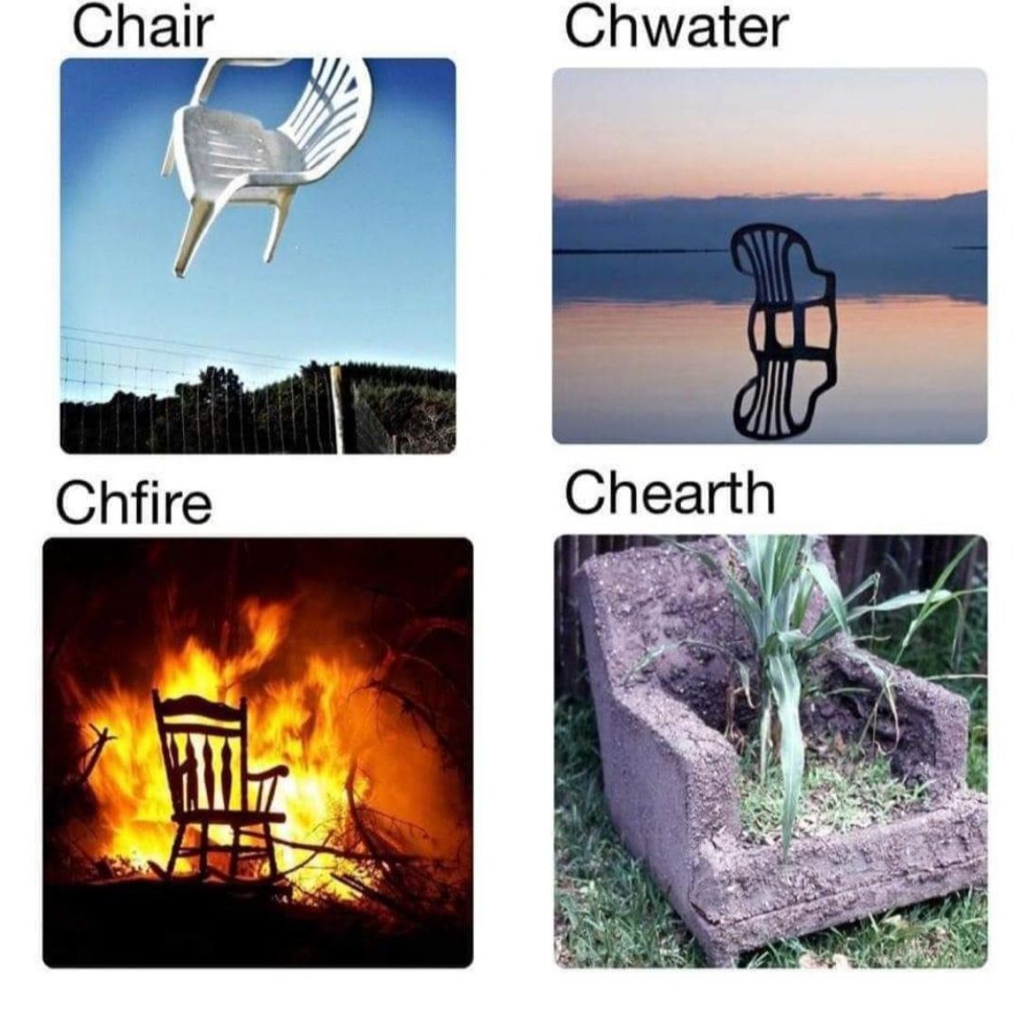 Chair
Chwater
Chfire
Chearth