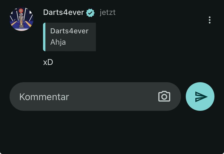 Darts4ever
jetzt
Darts4ever
Ahja
XD
Kommentar
Λ