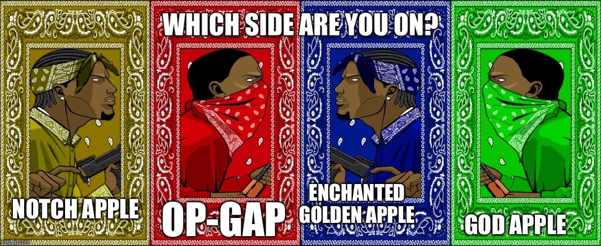 WHICH SIDE ARE YOU ON?
NOTCH APPLE OP-GAP
 0000000
ENCHANTED
GOLDEN APPLE
00000000
GOD APPLE