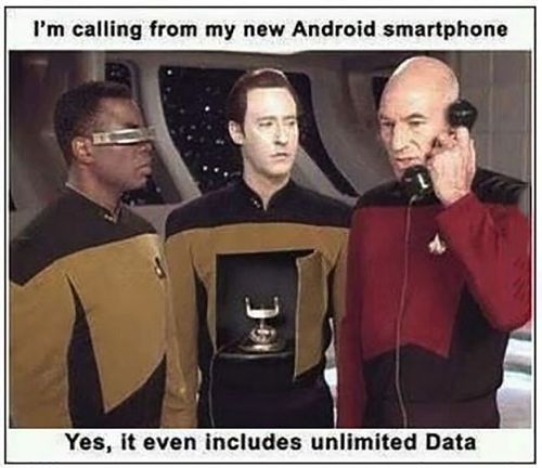 I'm calling from my new Android smartphone
Yes, it even includes unlimited Data