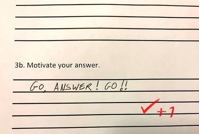 3b. Motivate your answer.
GO ANSWER! GO!!
✓ +1