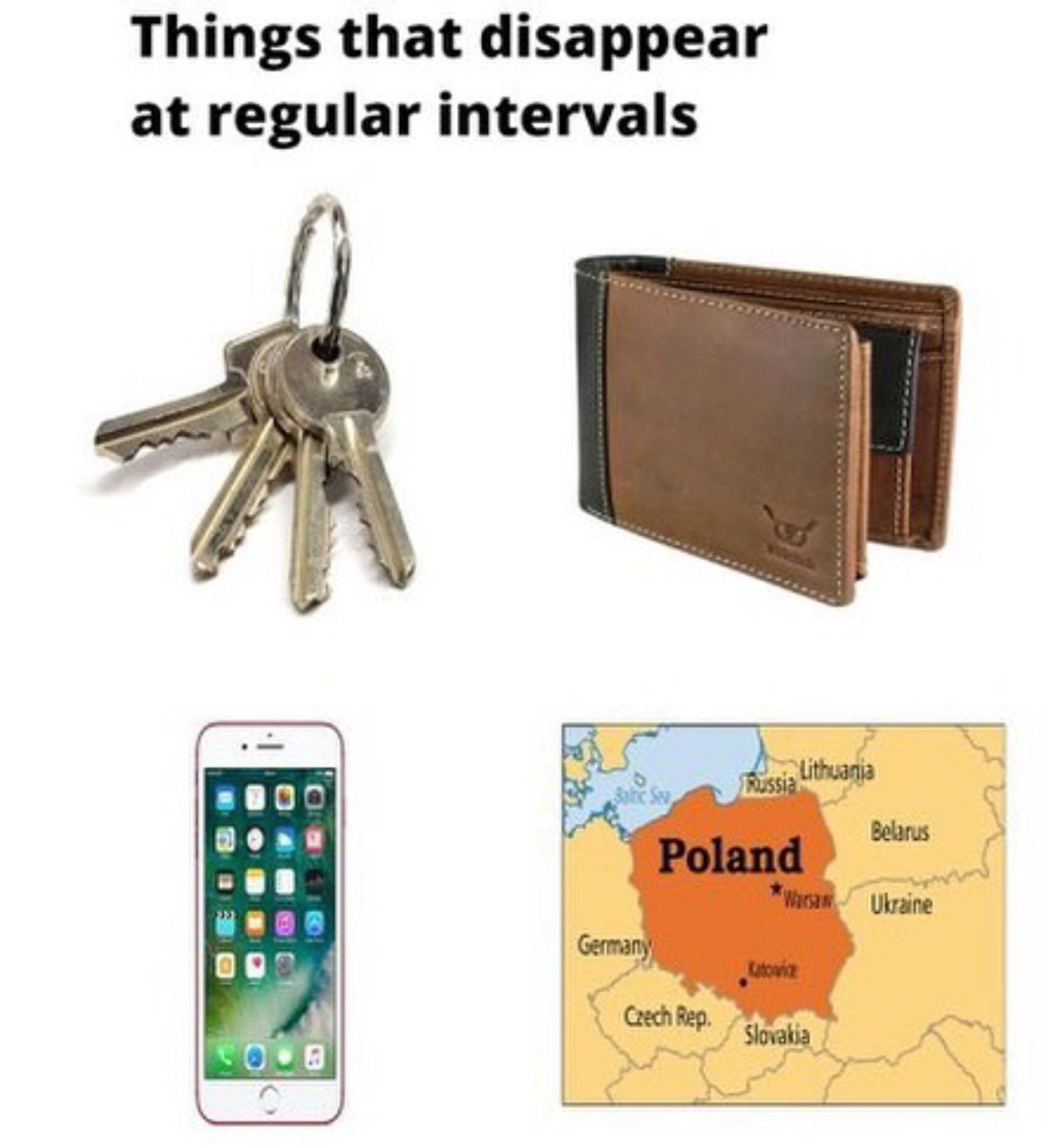 Things that disappear
at regular intervals
Lithuania
Russia
Poland
Belarus
Warsaw Ukraine
Germany
Katowicz
Czech Rep.
Slovakia