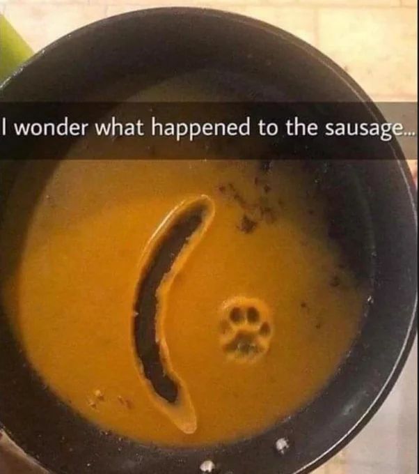 I wonder what happened to the sausage...