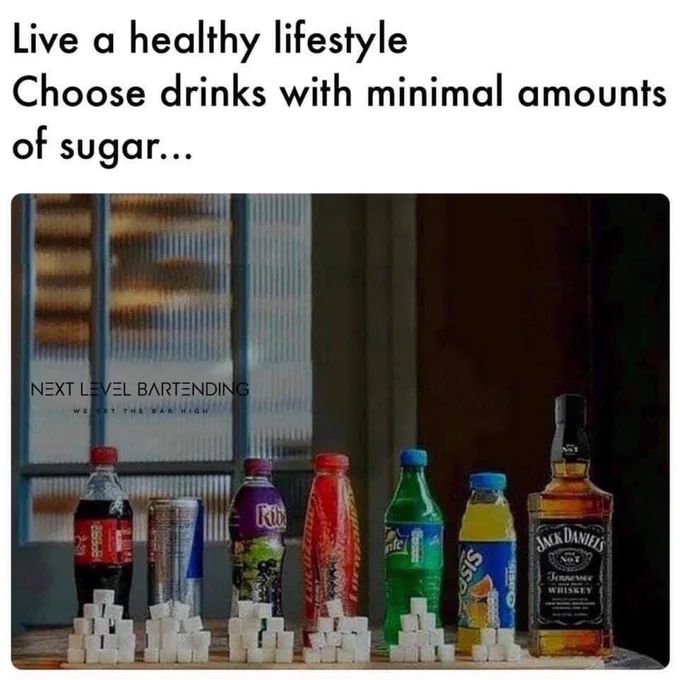 Live a healthy lifestyle
Choose drinks with minimal amounts
of sugar...
NEXT LEVEL BARTENDING
WE SET THE DAR
Kib
fe
JACK DANIEL'S
NOT
Tennessee
WHISKEY