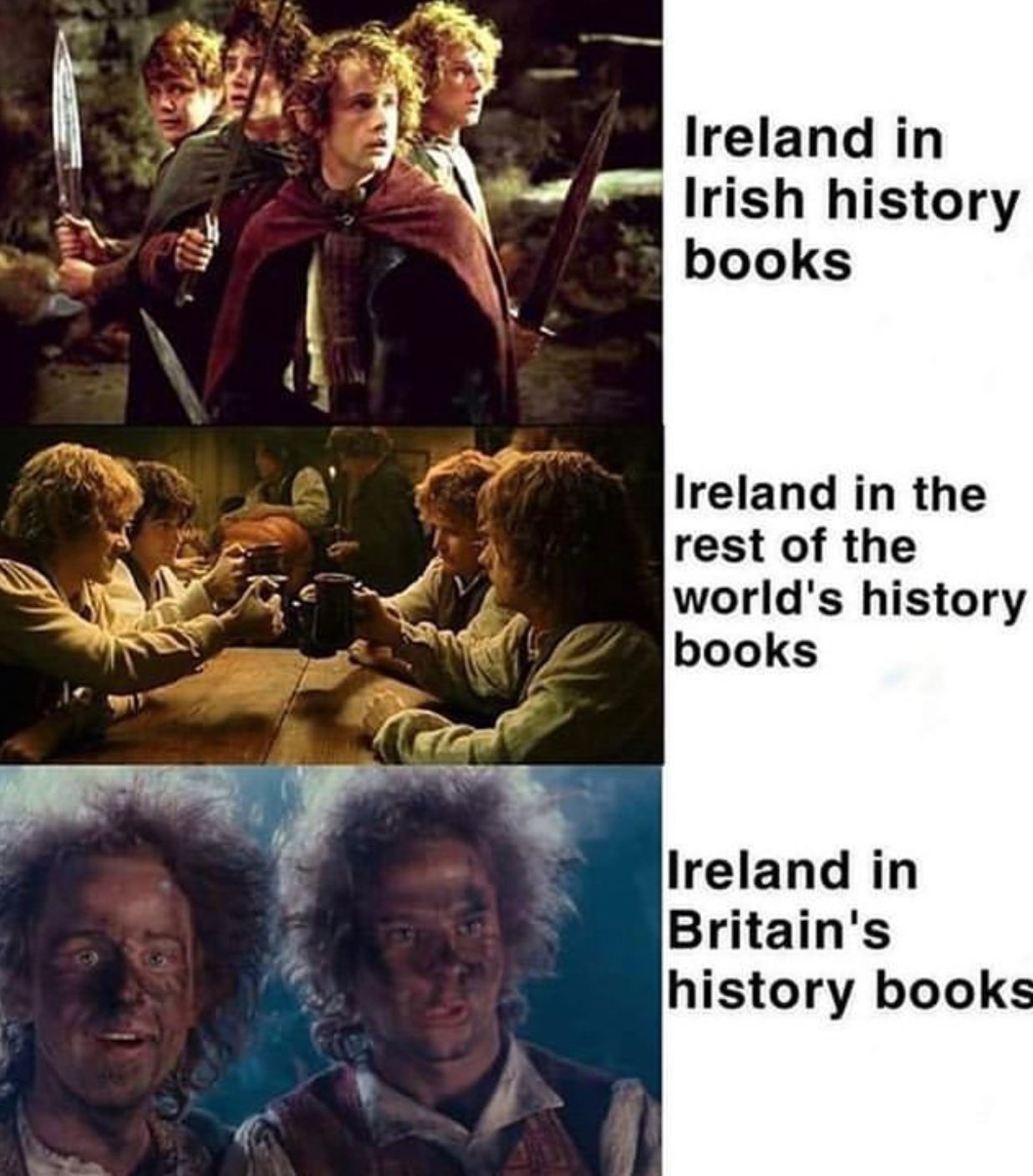 Ireland in
Irish history
books
Ireland in the
rest of the
world's history
books
Ireland in
Britain's
history books